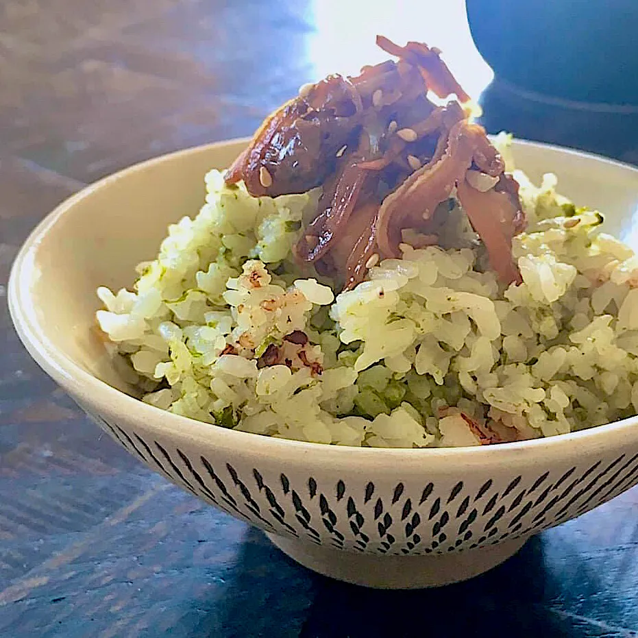 浜名湖産生青のり炊き込みご飯　あさり生姜佃煮|イナコさん