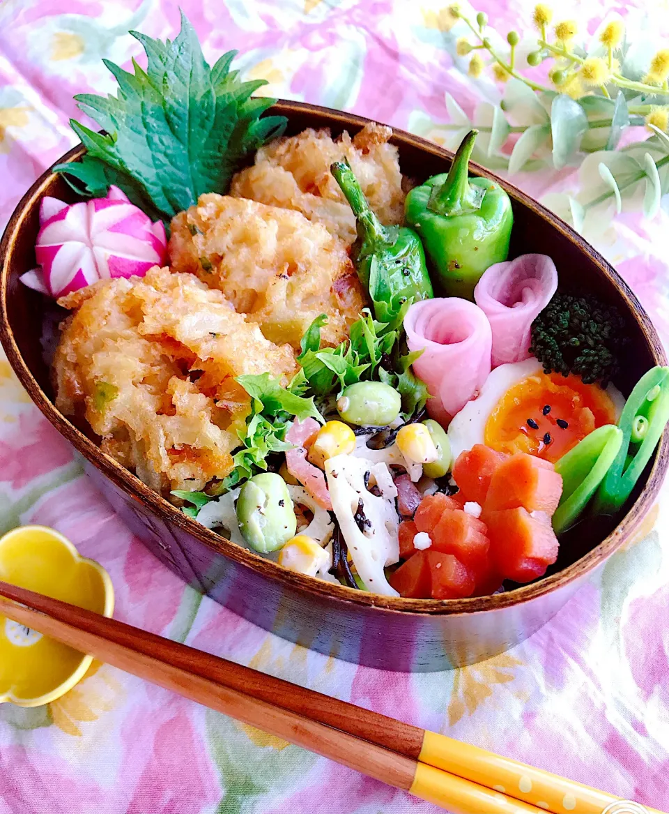 《白海老のミニかき揚げ丼弁当》|ちゃべさん