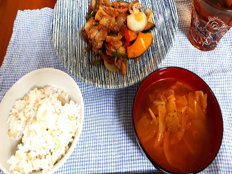 鶏肉と野菜のマーマレードソース炒め|ぽぱいさん