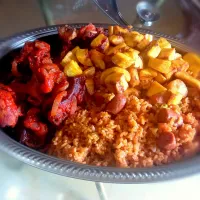 jollof rice and goat meat with sea foods|moni olowosibiさん