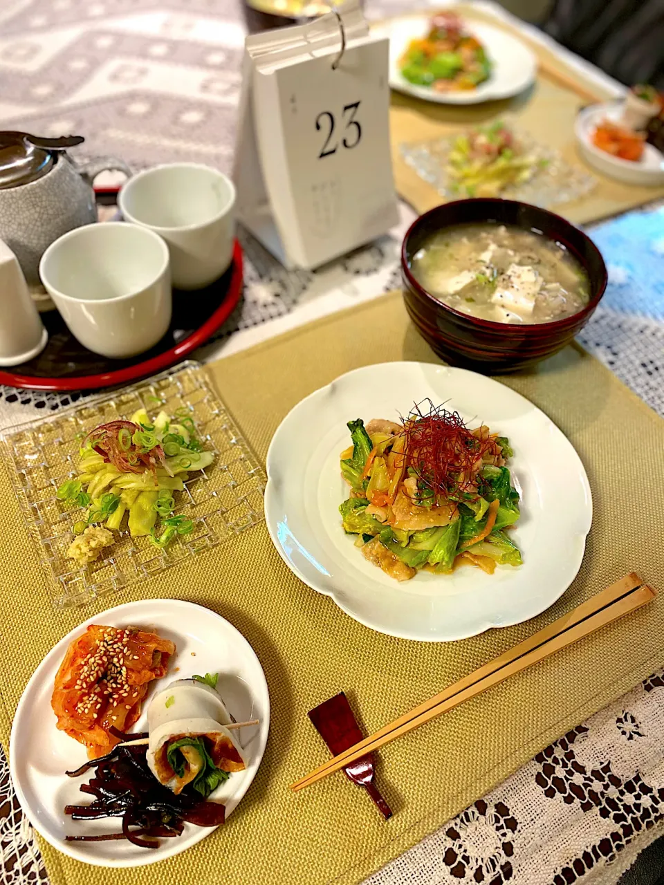 回鍋肉、蒸し茄子薬味和え|papinさん