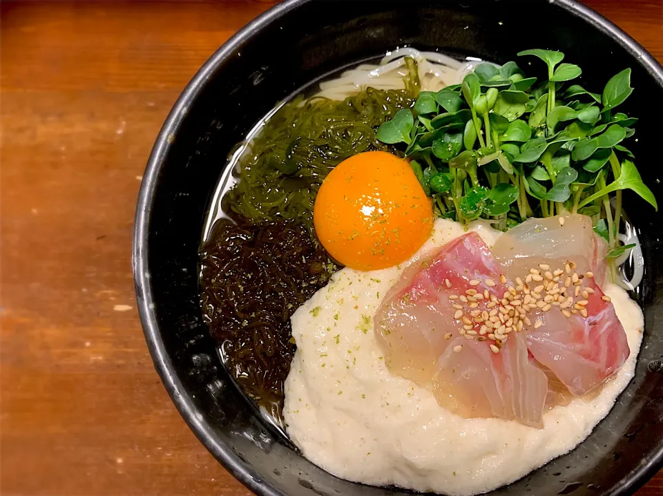 真鯛のとろろ海藻月見そうめん|半田手延べそうめんの店 阿波や壱兆さん