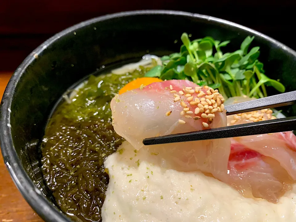 真鯛のとろろ海藻月見そうめん|半田手延べそうめんの店 阿波や壱兆さん