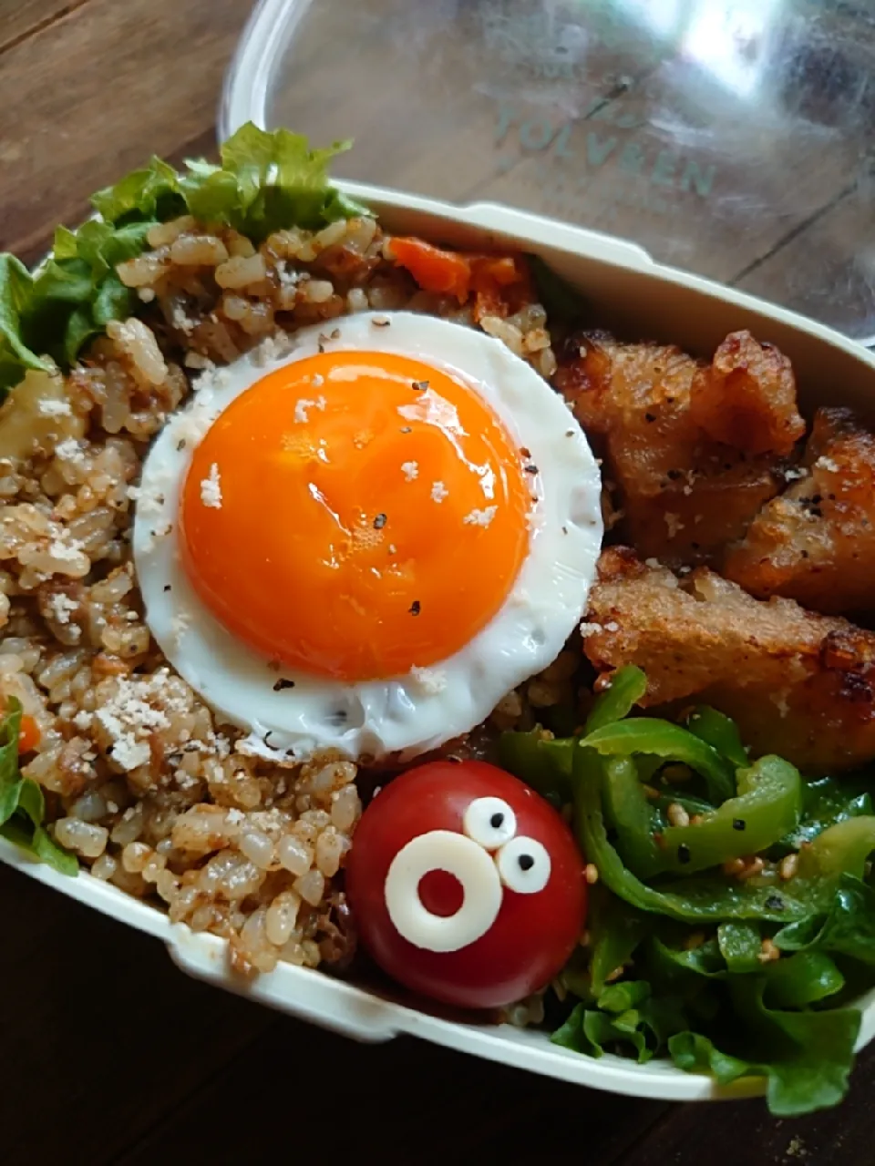 漢の…長女用マイルドな辛さだぜカレーチャーハン弁当|ᵏᵒᵘさん