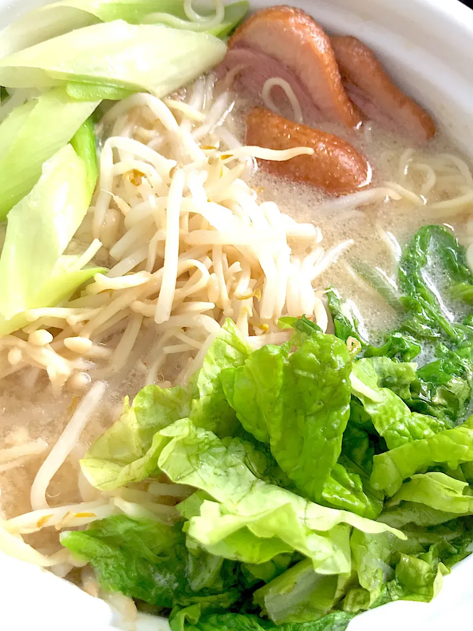 Snapdishの料理写真:野菜鴨肉たっぷり豚骨ラーメン(ﾉ*°▽°)ﾉ|舞さん