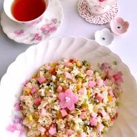 Snapdishの料理写真:土曜日ブランチ《春色🌸炒飯》