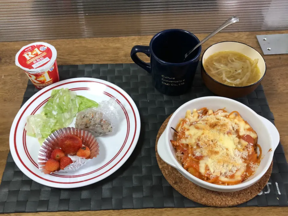 Ohana朝食　スパグラ、Ohana産いちご|Ohanaさん