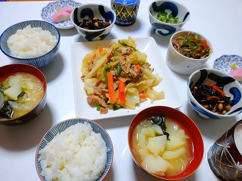 豚こまの野菜炒め|☘️みどり食堂さん