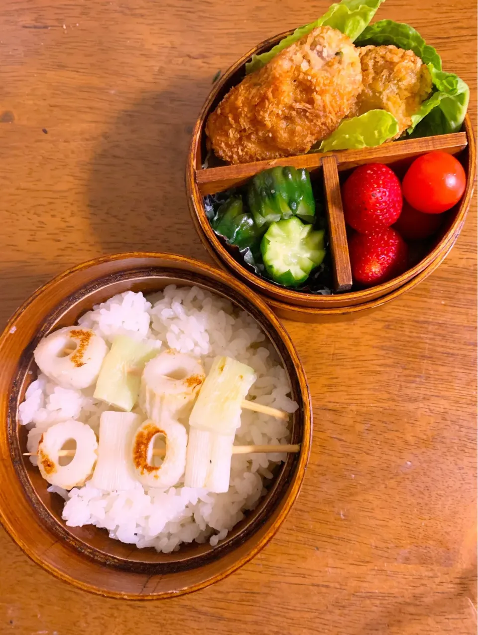 Snapdishの料理写真:ブロッコリーの豚肉巻きフライ弁当。|pippiさん