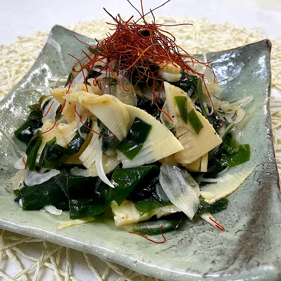 みずほさんの料理 新玉ねぎ&ワカメのナムル風サラダ　竹の子入り|sakurakoさん