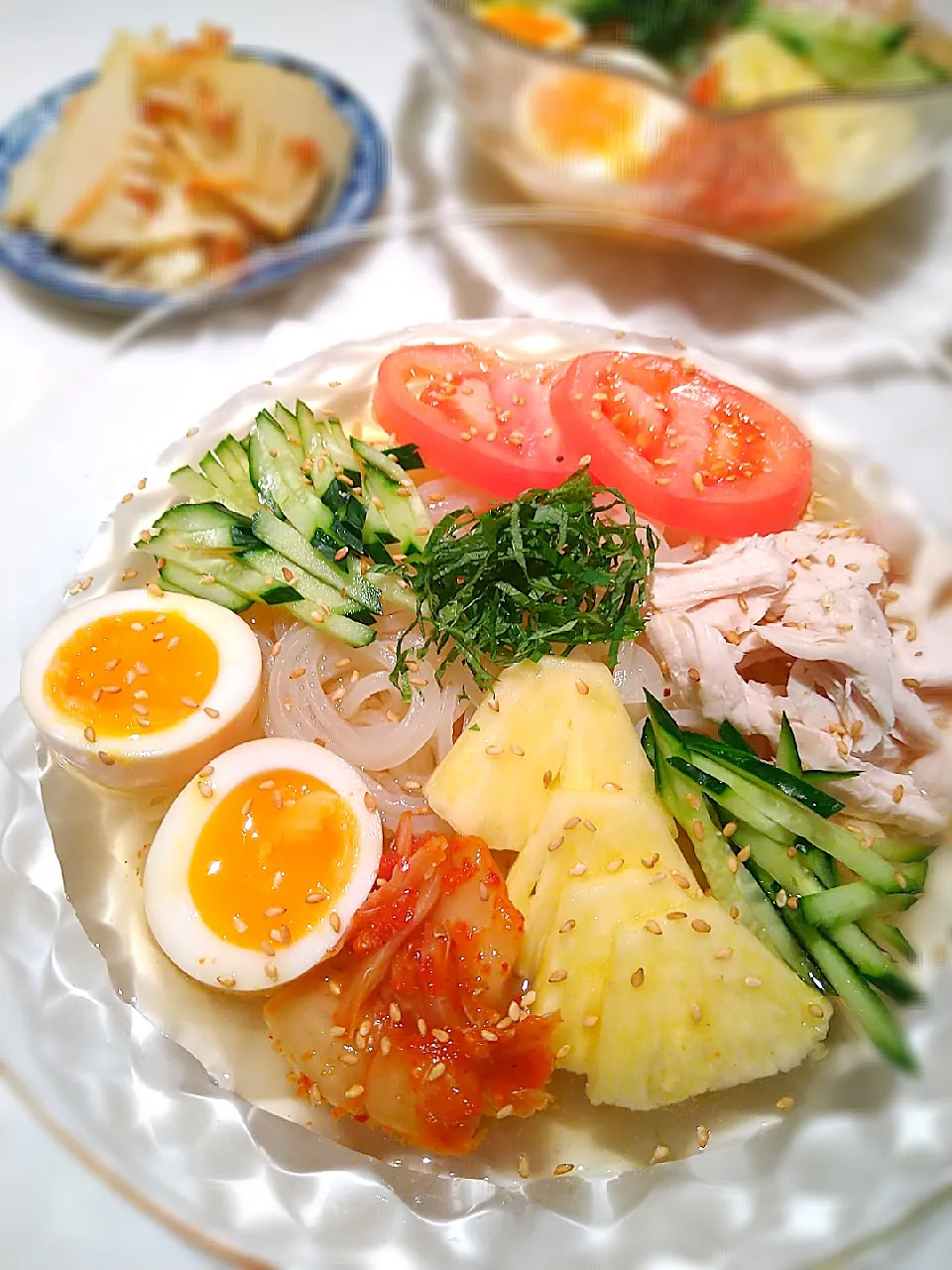 イチロッタさんの料理 煮玉子らーめん✨✨✨じゃなくて、冷麺‼️🎵|まめころさん