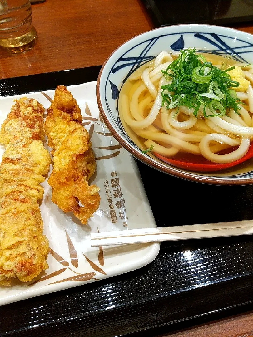 Snapdishの料理写真:かけうどん＋天ぷら|sumireさん