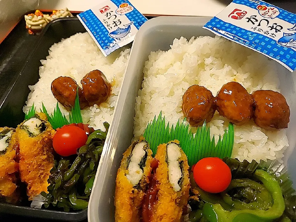 夫弁当、息子弁当|みどりさん