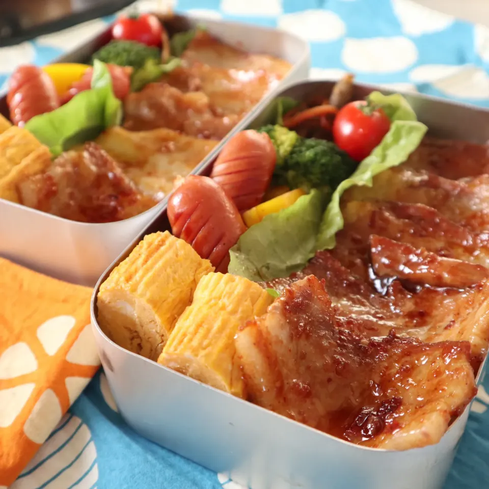 高校生男子＆中学生男子弁当🍱焼肉弁当|なかじー。さん