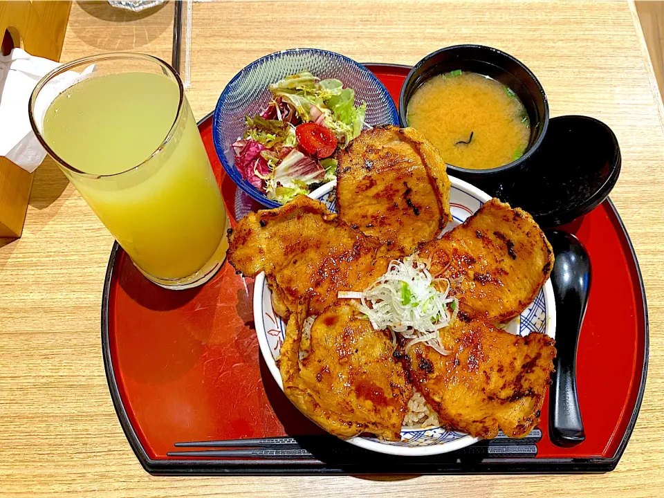 Snapdishの料理写真:Aburi-en pork rice bowl set|skyblueさん