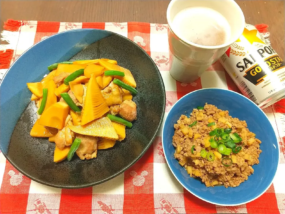 🌿筍と鶏モモ肉の煮物
🌿からあげビールさんの料理 ご飯が進む♪我が家の定番！甘辛たけのこ肉味噌|tomoさん