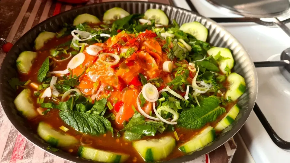 lasade de saumon thaï|cuisine thaï 🇹🇭さん