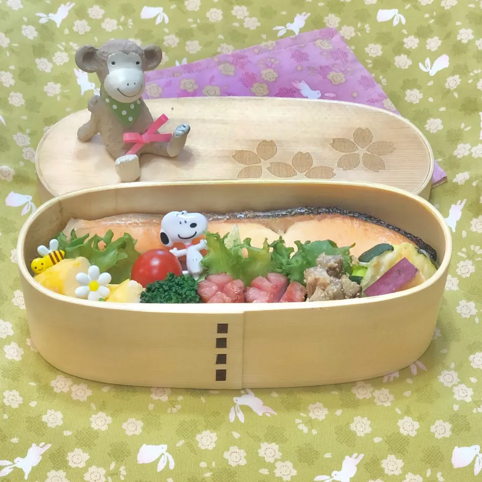 塩鮭グリル☘の❤️ちゃんお弁当　4/9金|sweet homeさん