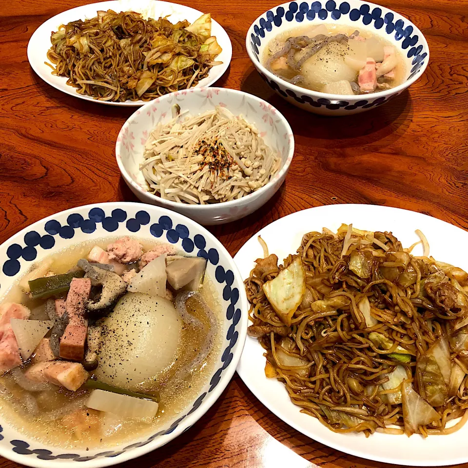 新玉スープと焼きそば😋|すかラインさん