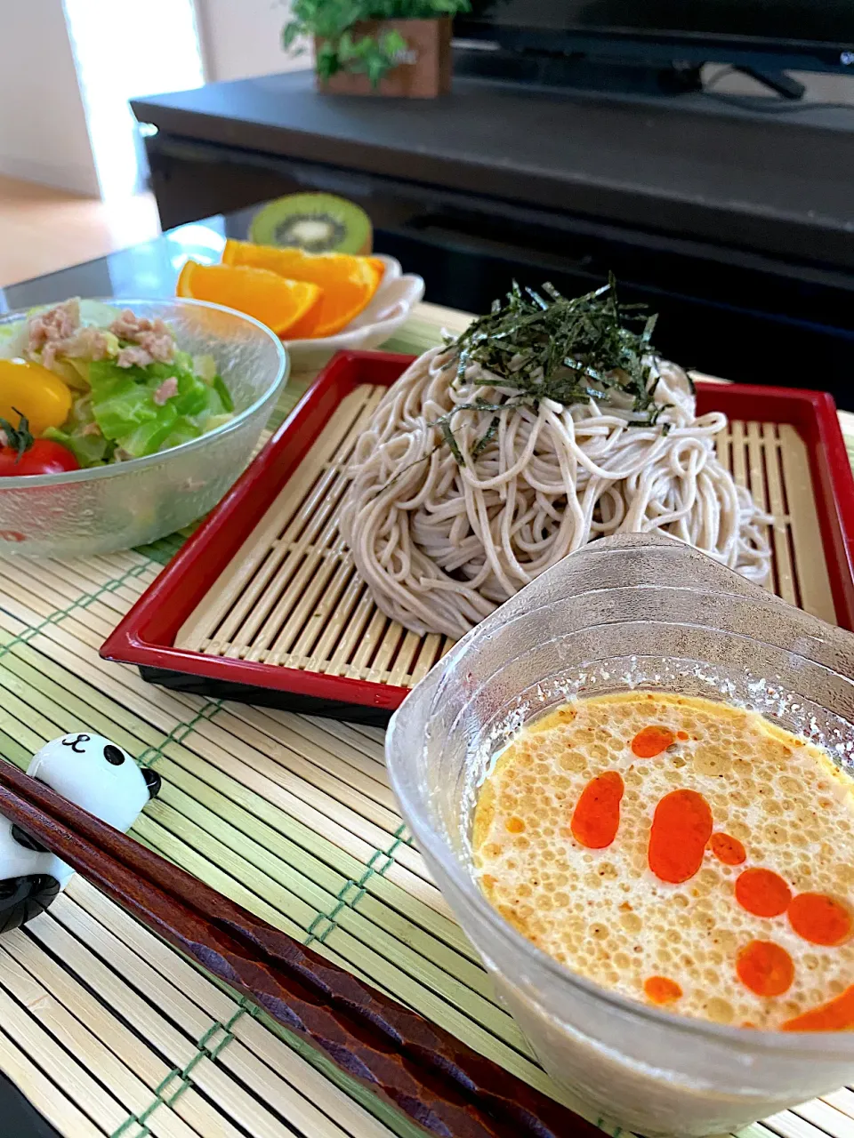 ゆかりさんの料理 胡麻豆乳つゆでお蕎麦🙏|ゆかりさん