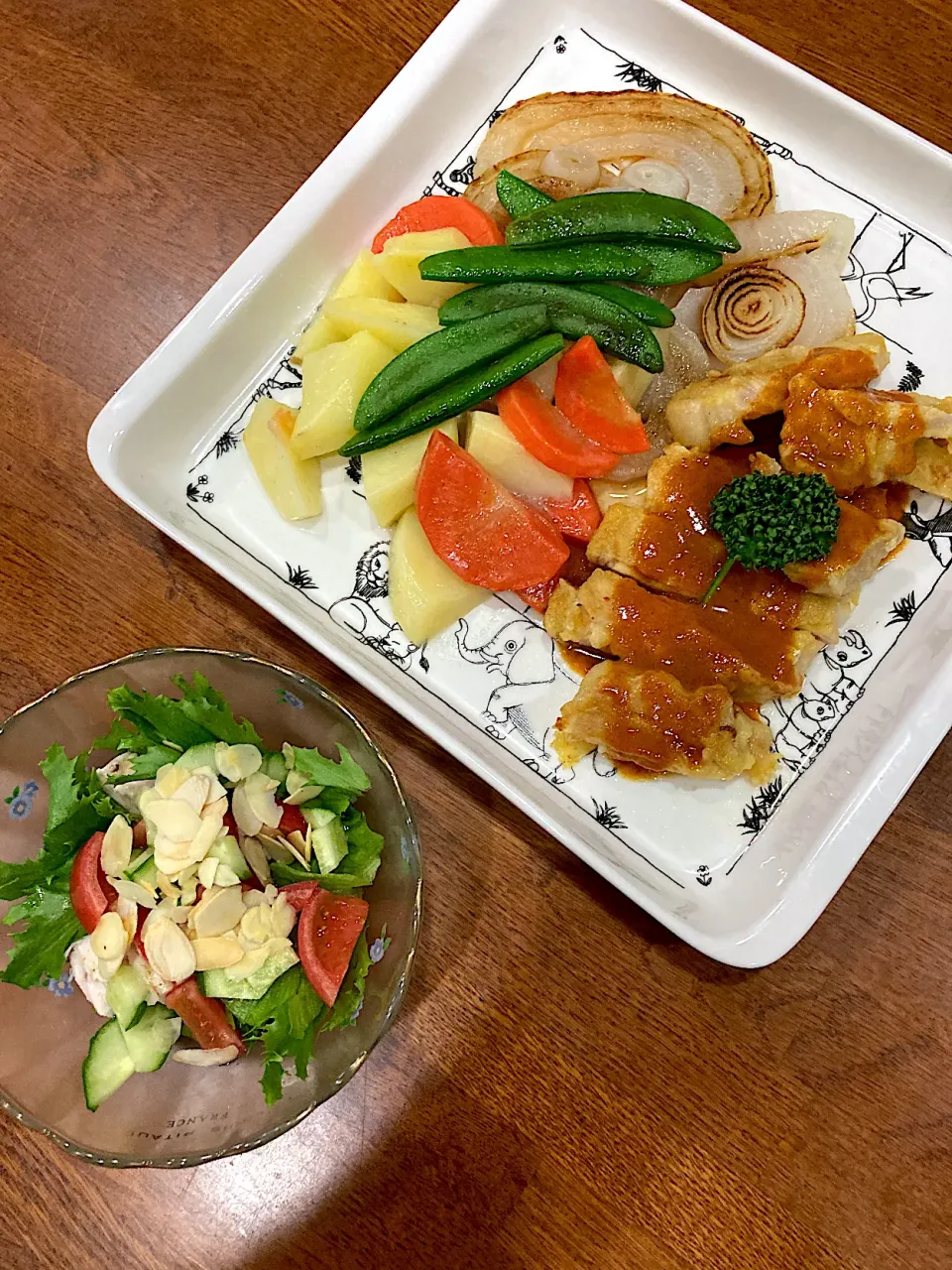 Snapdishの料理写真:自家栽培野菜で夕ご飯|sakuramochiさん