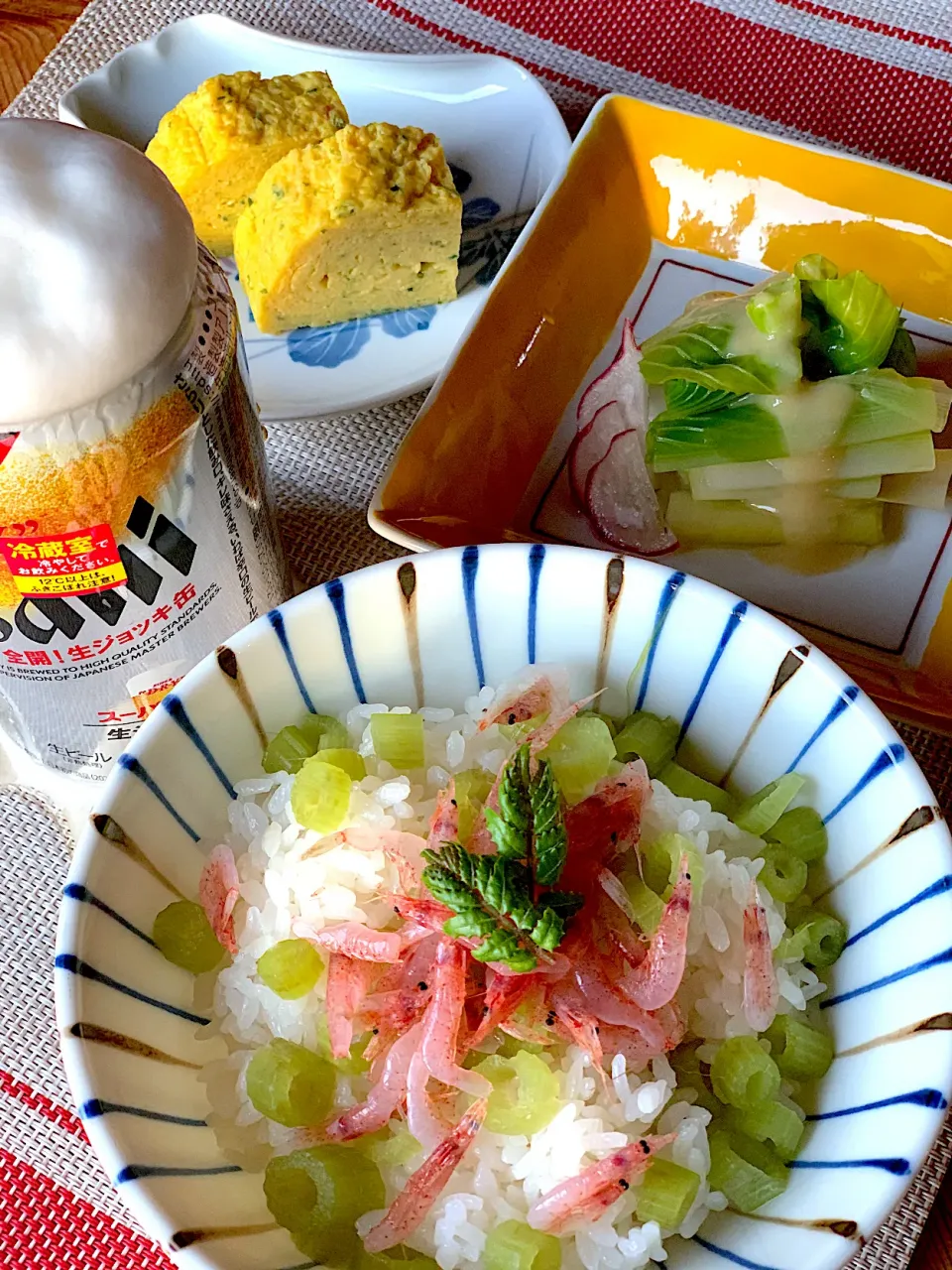 蕗と桜えびのご飯、うるいの酢味噌和え|コンコンたぬきさん