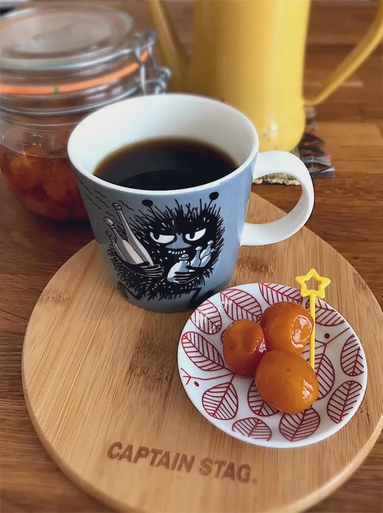 Snapdishの料理写真:金柑のスパイス蜜煮×ブラックコーヒー|morimi32さん