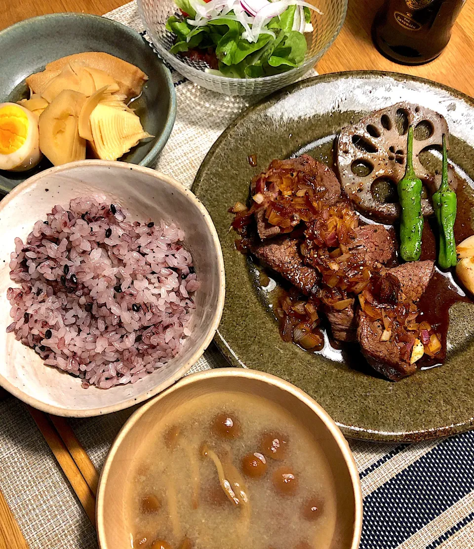 ガーリックポークステーキ定食🐖|けんちんさん