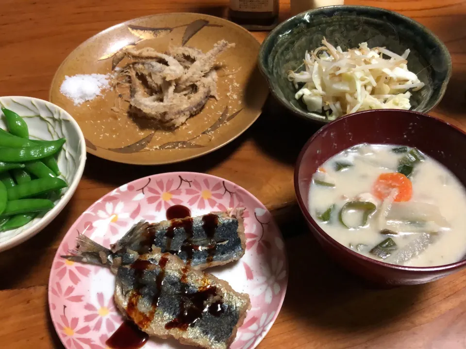 イワシの蒲焼と骨煎餅|あーちゃさん