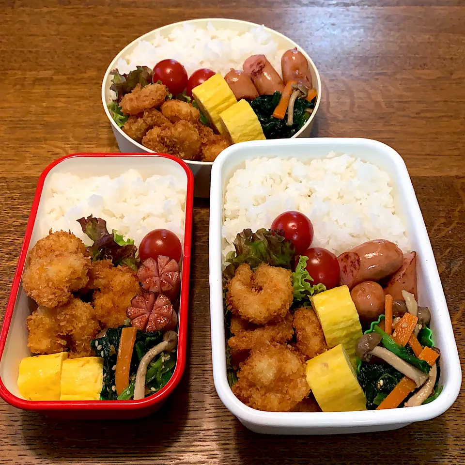 Snapdishの料理写真:中学生&高校生&父ちゃん弁当|tenoaさん