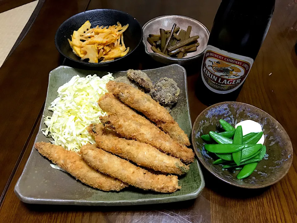 2021.4.27 春菊の肉巻きフライ🍻🍻🍻|ゆみずさん