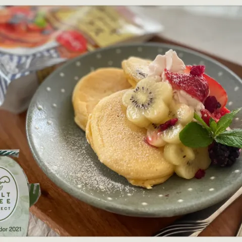 「ダイズラボ 大豆粉でおいしいパンケーキミックス」を使ってみたSnapdishの料理・レシピ写真:パンケーキ🥞                                           #ギルトフリーを楽しもう