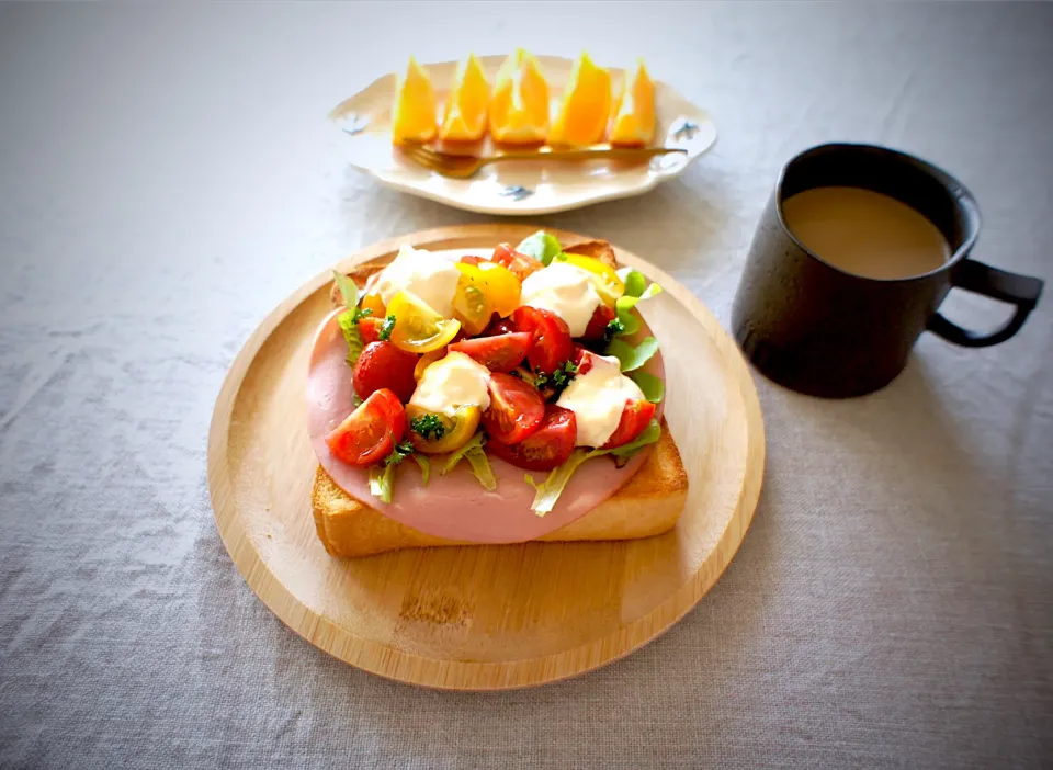 Snapdishの料理写真:朝ごはん🥪オープンサンド|mikikoさん