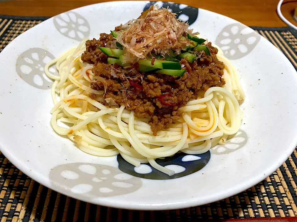 汁無し坦々麺風半田そうめん|カジさん