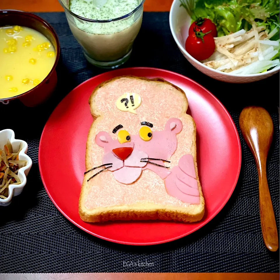 Snapdishの料理写真:コレがホントの?! ピンクパンさぁーランチ 笑|egaさん