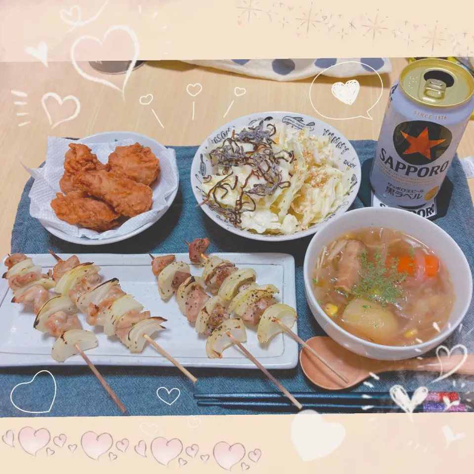 Snapdishの料理写真:４／３０ ｆｒｉ 晩ごはん🍴＊○°|rinaronarさん