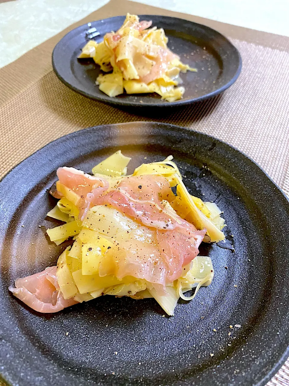 アイさんの料理 姫皮と生ハムのマリネにじょっぱり純米酒😋🍶💕✨|ぽっちさん