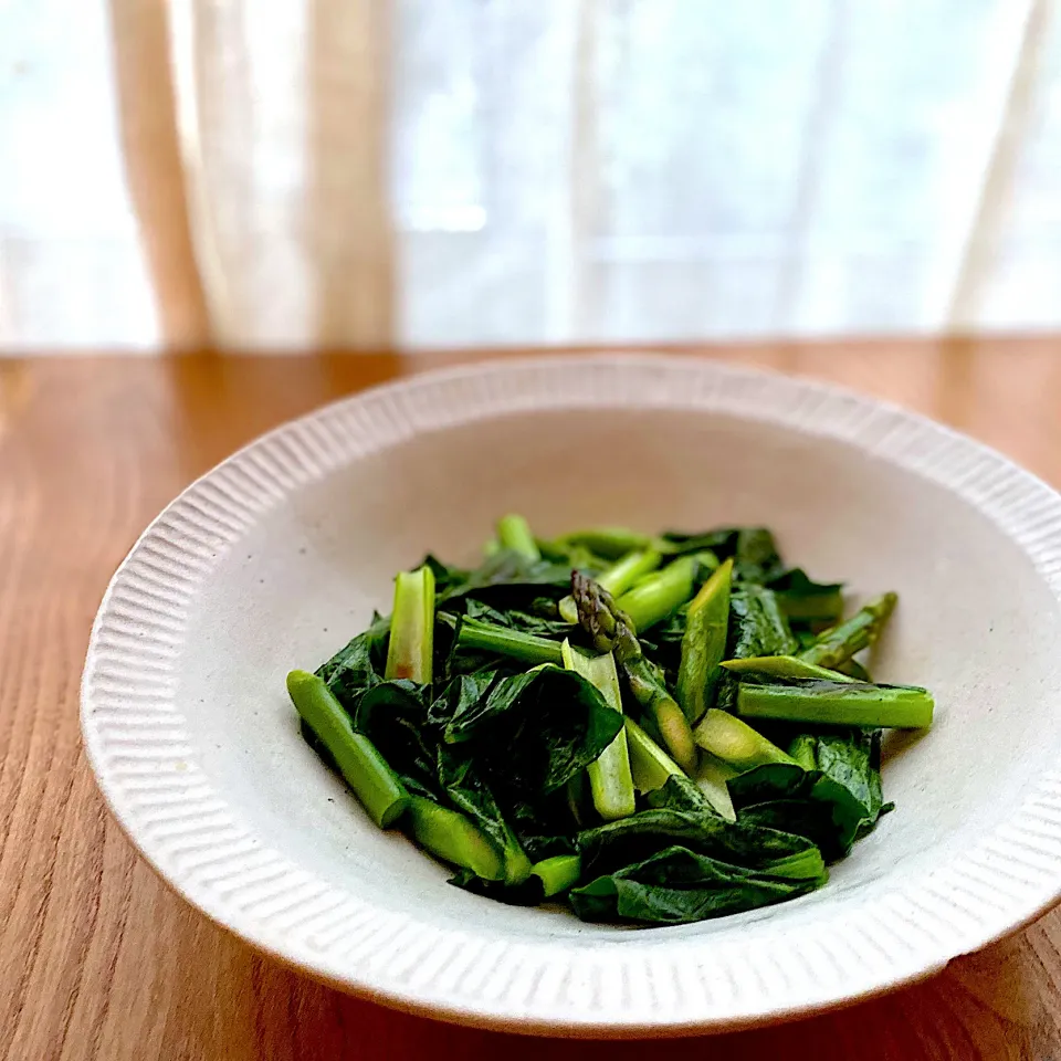 シャキシャキ青野菜のせいろ蒸し＊バルサミコ酢とレモン醤油和え|yu papaさん