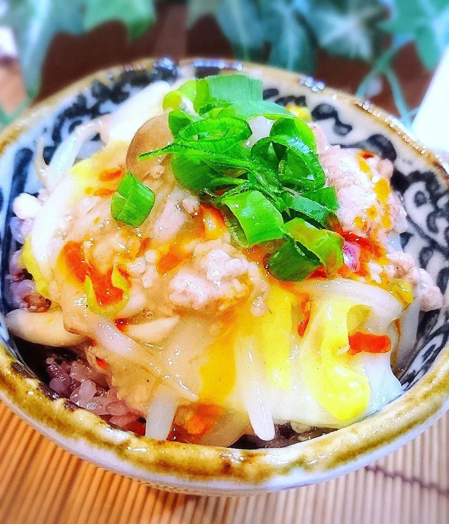 五穀米白菜ともやしの中華あんかけ丼|ポコさん