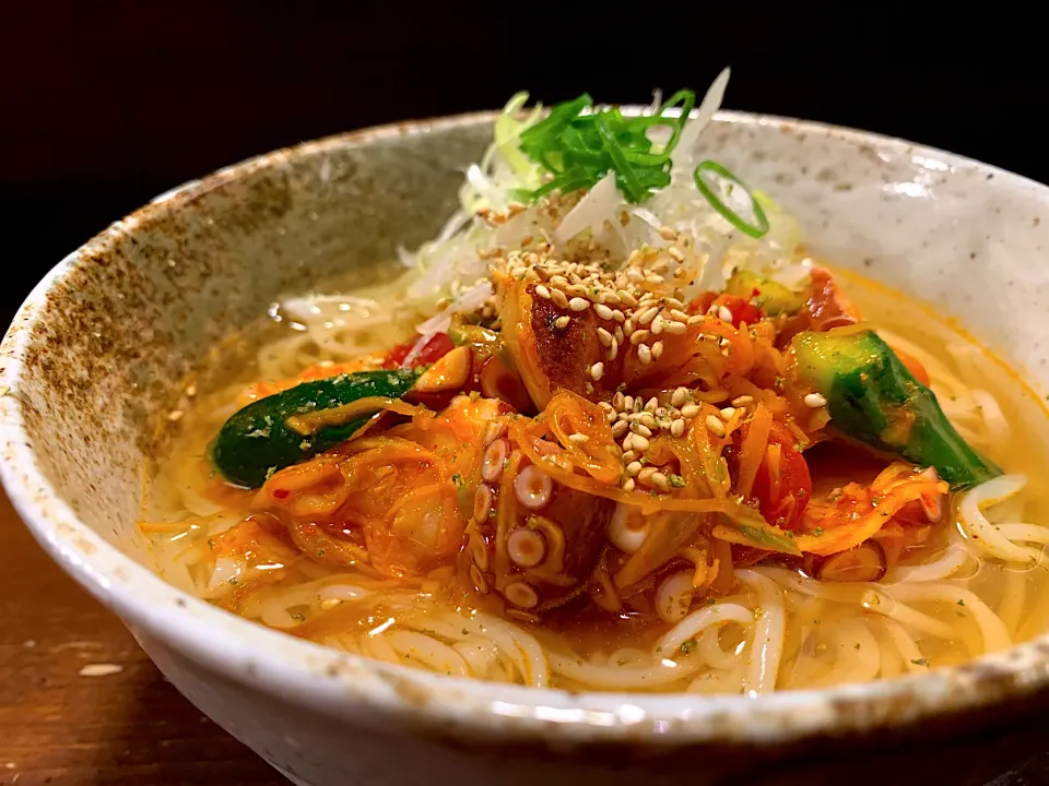 蛸胡瓜キムチそうめん|半田手延べそうめんの店 阿波や壱兆さん