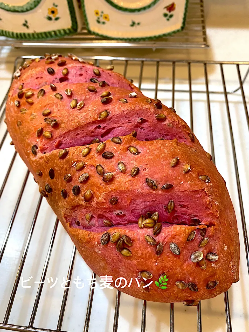 Snapdishの料理写真:😋ビーツともち麦のパン🌿|moyukitaさん