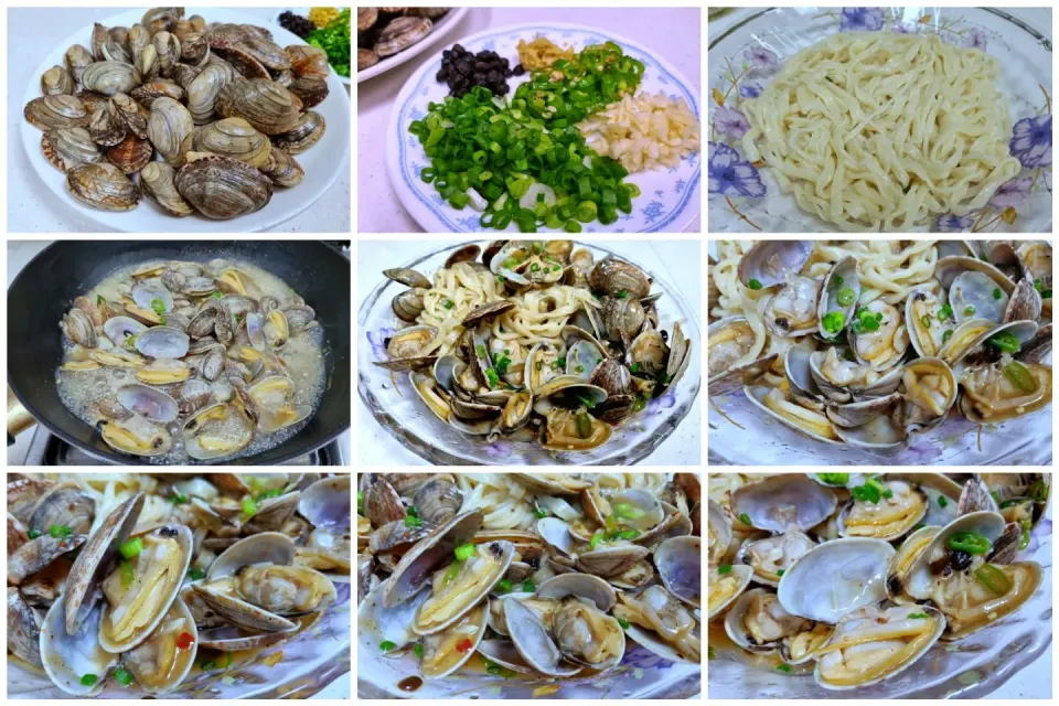 saute clams with hand-pulled noodles|steven z.y.さん