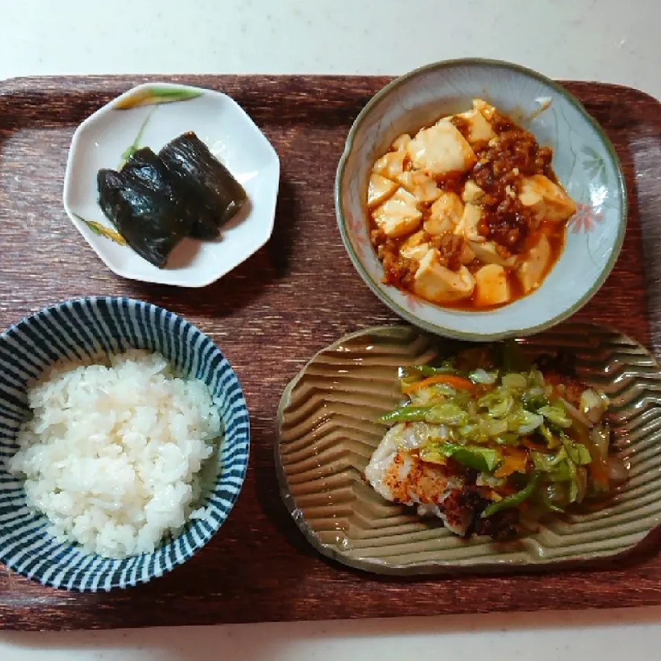 #潰瘍性大腸炎の食事
大豆ミートで麻婆豆腐
白身魚の野菜あんかけ
茄子の煮物|天音さん