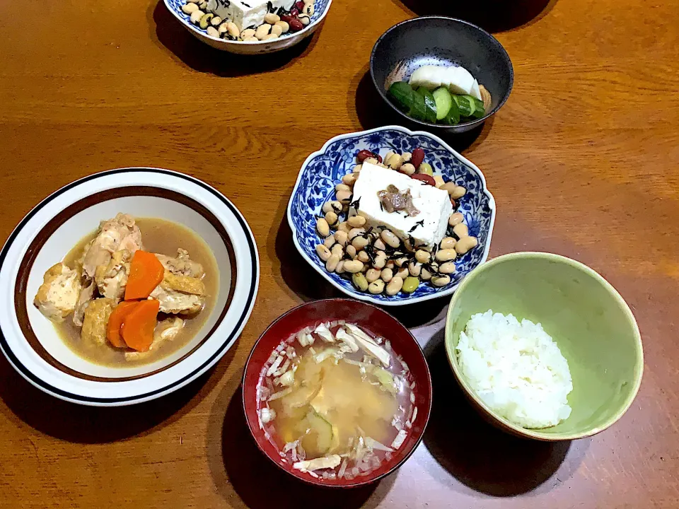 鶏肉の煮物、アンチョビひじき豆腐☺️|大塚麻美さん