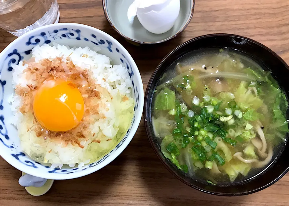 朝定食　鯛だしのお味噌汁&たまごかけごはん|morimi32さん