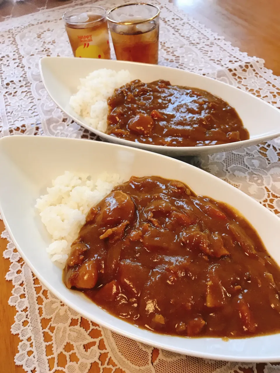 今日のランチ♡カレーライス♡わたしは､朝食兼ランチ♡四女のお腹すいた~の一声に~ビックリ‼︎（笑）|♡Fille√chie♡さん