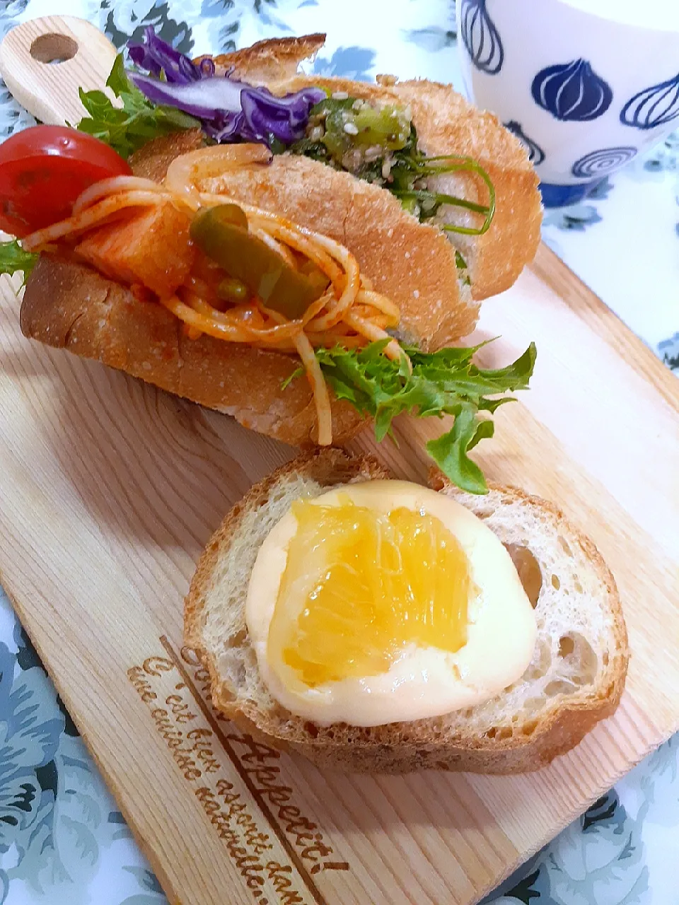 Snapdishの料理写真:@きなこさんの料理 🔷シェフ直伝🍝ナポリタンですって🔷➡️🥖バケットサンド🥪20210503|@きなこさん