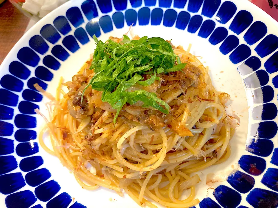 鯖味噌煮缶で和風パスタ|akanyeさん