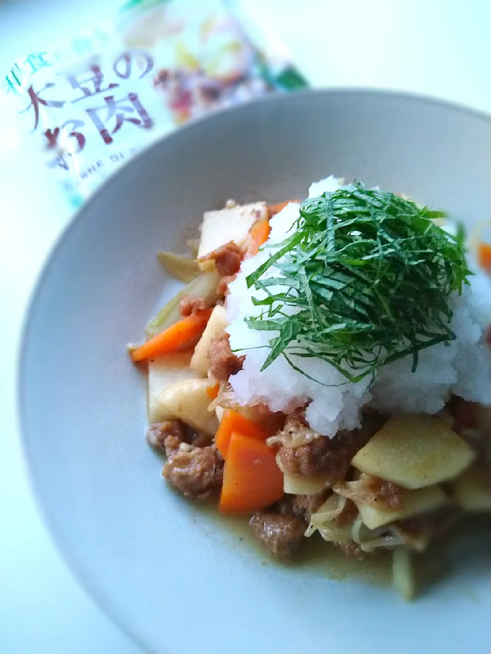 大豆のお肉で和風のおかず！サッと炒め煮おろしがけ|まめころさん