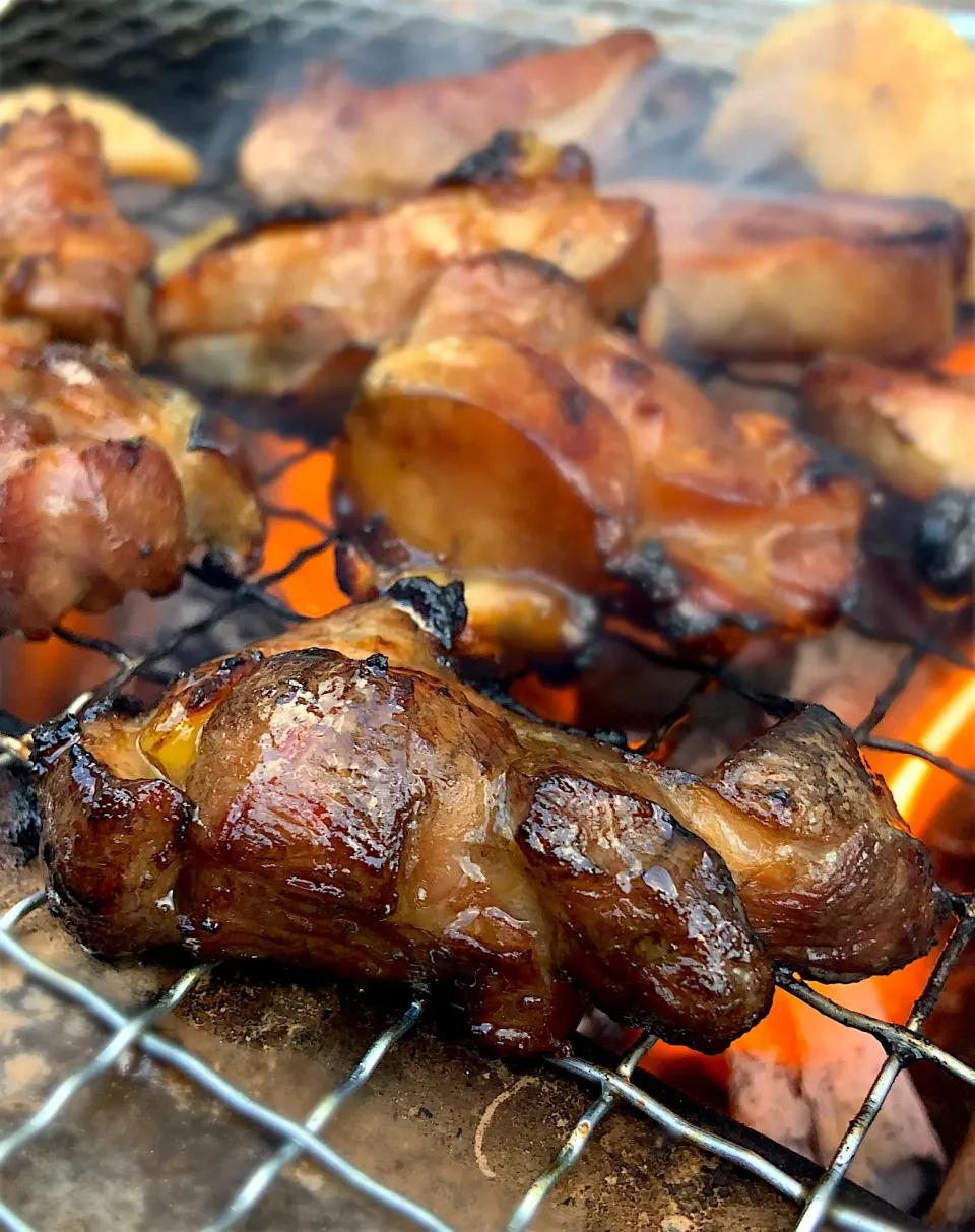 七輪で焼き鳥(おうちバーベキュー)|9421beruさん